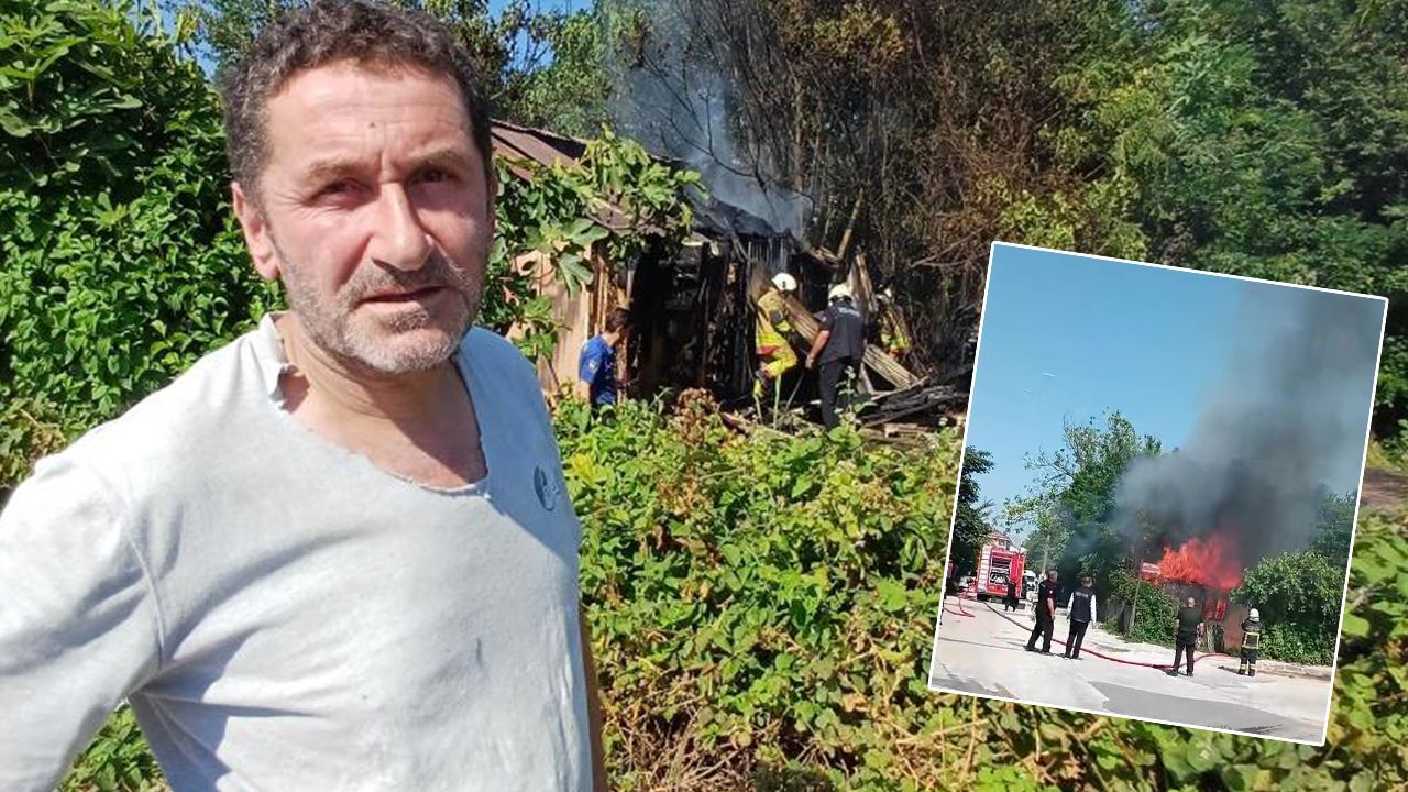 Düzce&#039;de 40 yıldır güvercin besleyen Murat Deviren barakada çıkan yangınla kahroldu