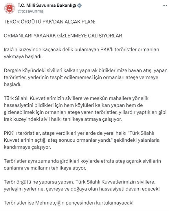 Terör örgütü PKK'nın orman yangınları üzerinden yaptığı hain plan deşifre oldu! Terör örgütü PKK'nın orman yangınları üzerinden yaptığı hain plan deşifre oldu! - 2. Resim