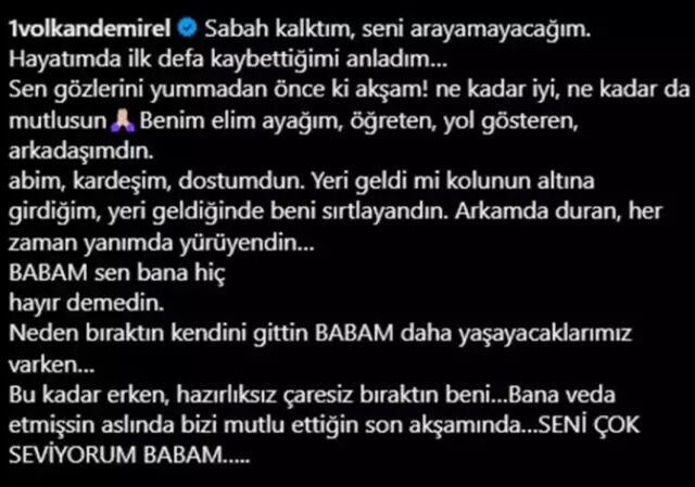 Volkan Demirel'den duygulandıran paylaşım! Babasına seslendi, herkesi ağlattı - 1. Resim