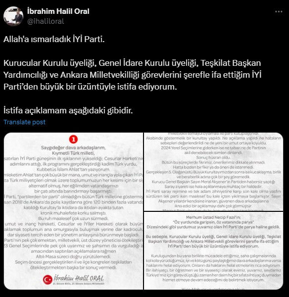 İYİ Parti'den istifa eden Halil İbrahim Oral, 2018'de Ankara milletvekili seçilmişti İYİ Parti'den istifa eden Halil İbrahim Oral, 2018'de Ankara milletvekili seçilmişti - 1. Resim