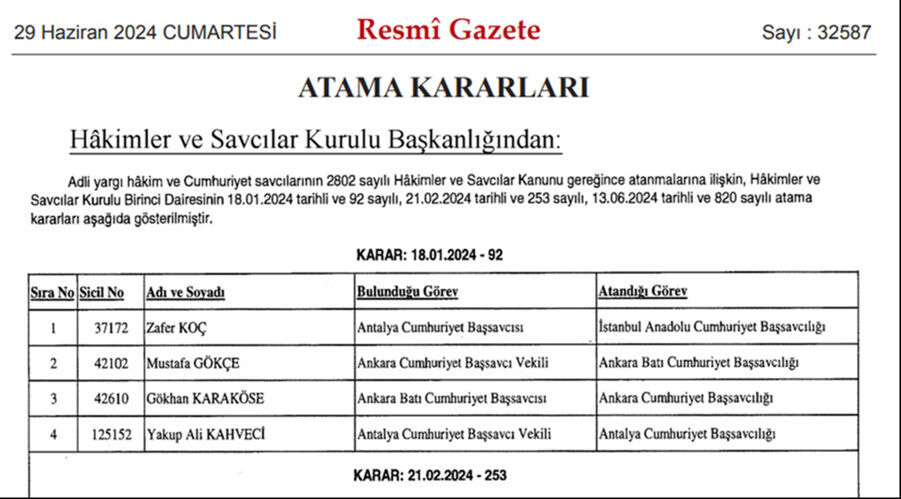İstanbul Anadolu Cumhuriyet Başsavcılığına atanan Zafer Koç, 1972 Kırklareli doğumlu - 1. Resim