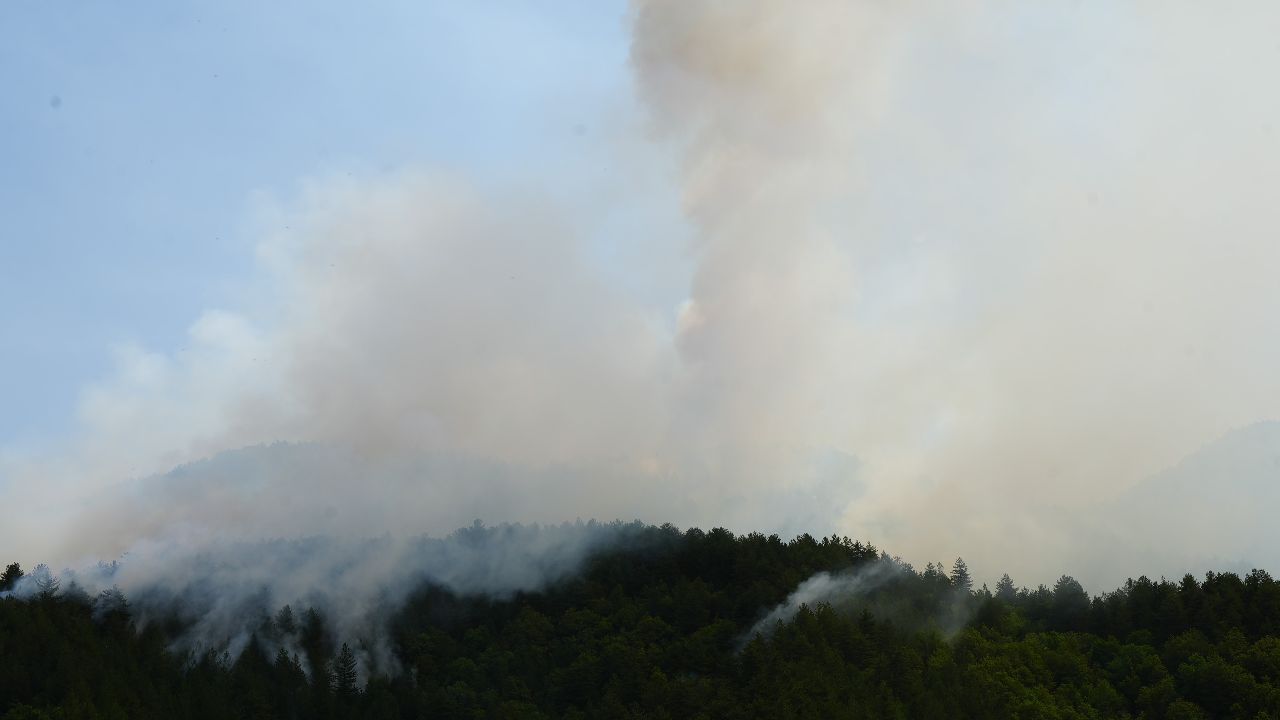 Kastamonu'da yıldırım nedeniyle çıkan orman yangınında 18.45'ten beri söndürme çalışmaları devam ediyor - Haberler