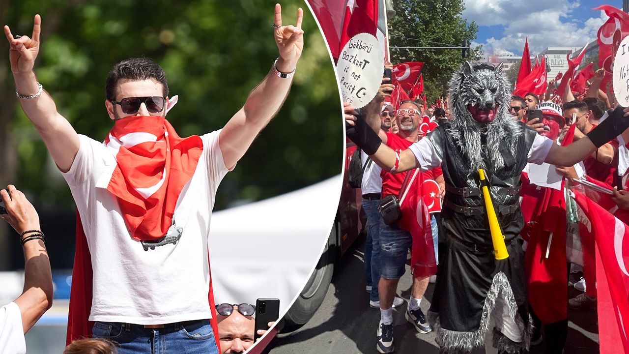 Türk taraftarlar Türkiye-Hollanda maçı öncesi Almanya'nın başkenti Berlin sokaklarında bozkurt işaretleriyle yürüdü - Spor