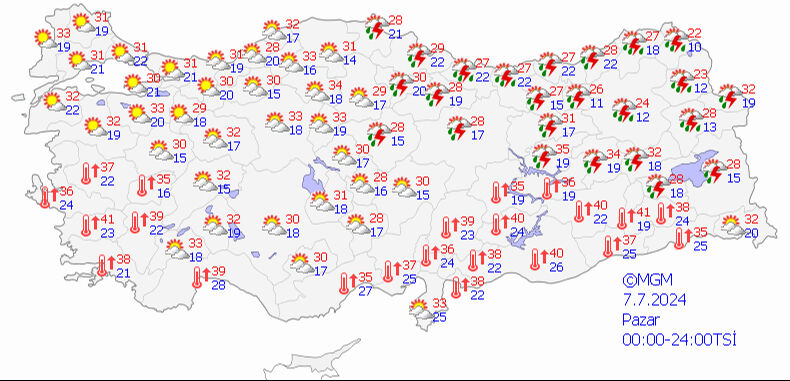 Meteoroloji'den 'pazar' uyarısı! Bazı illerde sıcaklık 40 dereceyi aşacak - 1. Resim