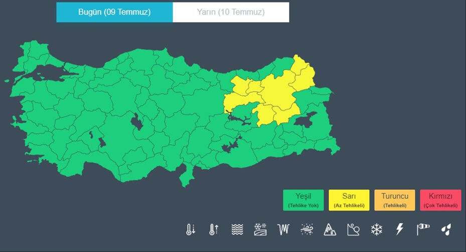 Bu kentlerde yaşayanlar dikkat! Meteoroloji sarı kodlu alarm verdi - 1. Resim