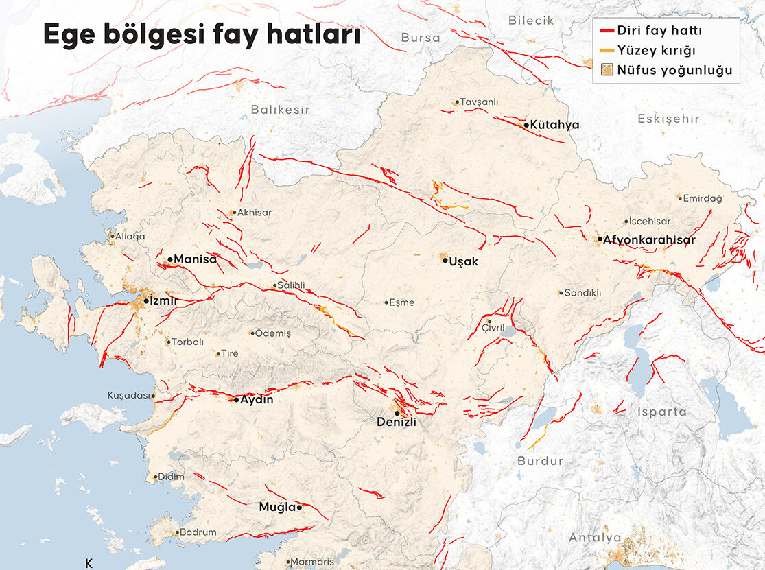 Afyonkarahisar depremini etkileyen Ege Fay Hattı nereden nereye geçiyor? Afyonkarahisar depremini etkileyen Ege Fay Hattı nereden nereye geçiyor? - 2. Resim