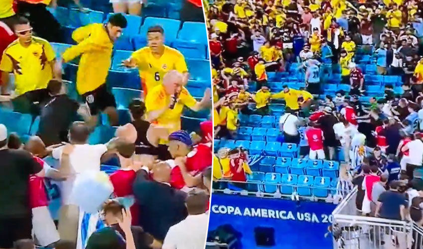 Copa America'da büyük felaket! Yarı final maçı izdihama döndü! Uruguaylı futbolcular, Kolombiyalı taraftarlarla kavga etti - 1. Resim