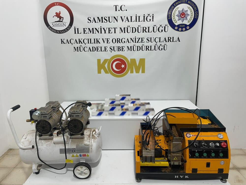Samsun'da evi sigara üretim fabrikasına çevirenlere operasyon Samsun'da evi sigara üretim fabrikasına çevirenlere operasyon - 1. Resim