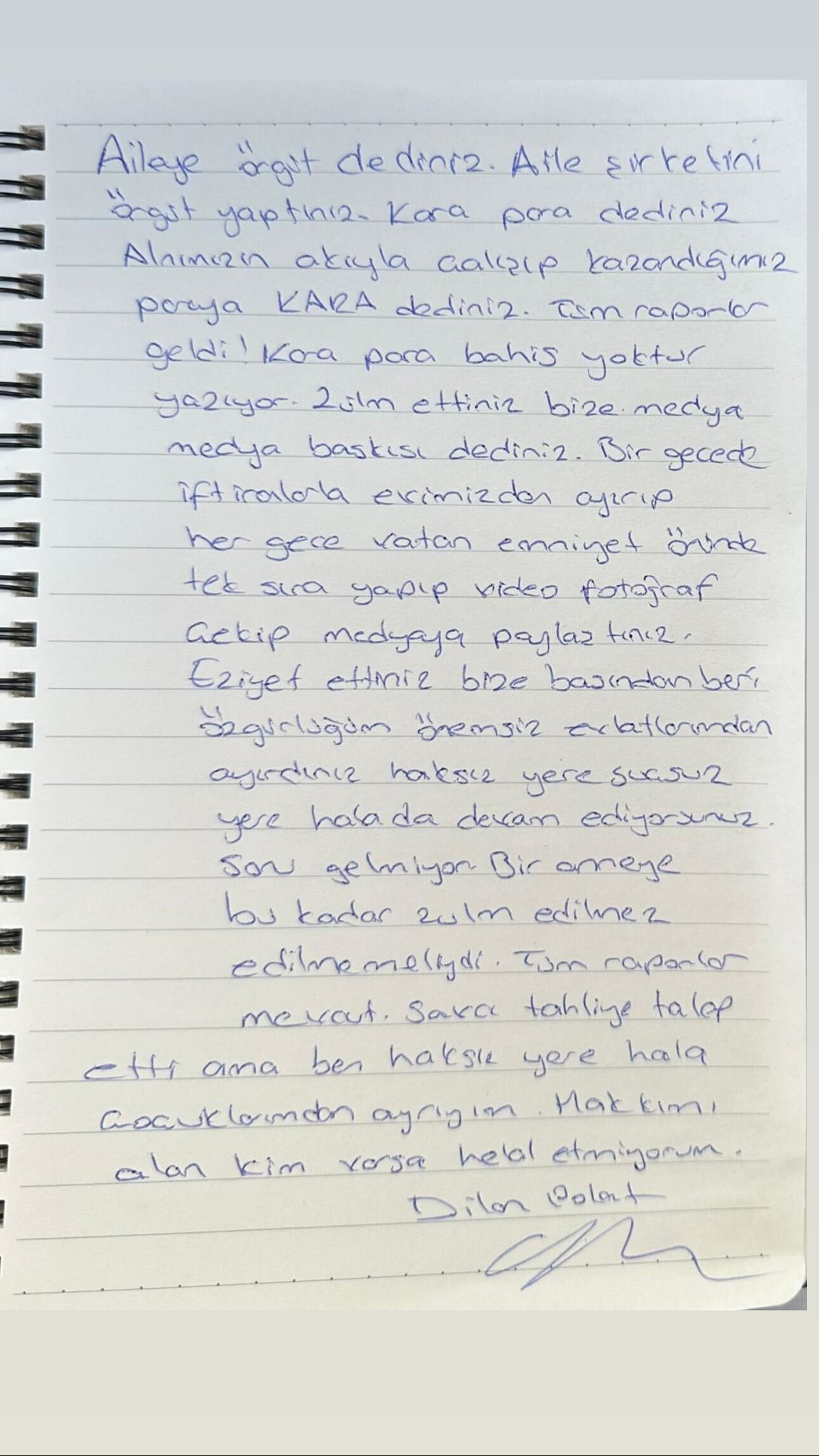 Dilan Polat’tan mektup var! Kayınvalide Şükran Polat ‘Yüreğim dayanmıyor’ diyerek paylaştı - 2. Resim