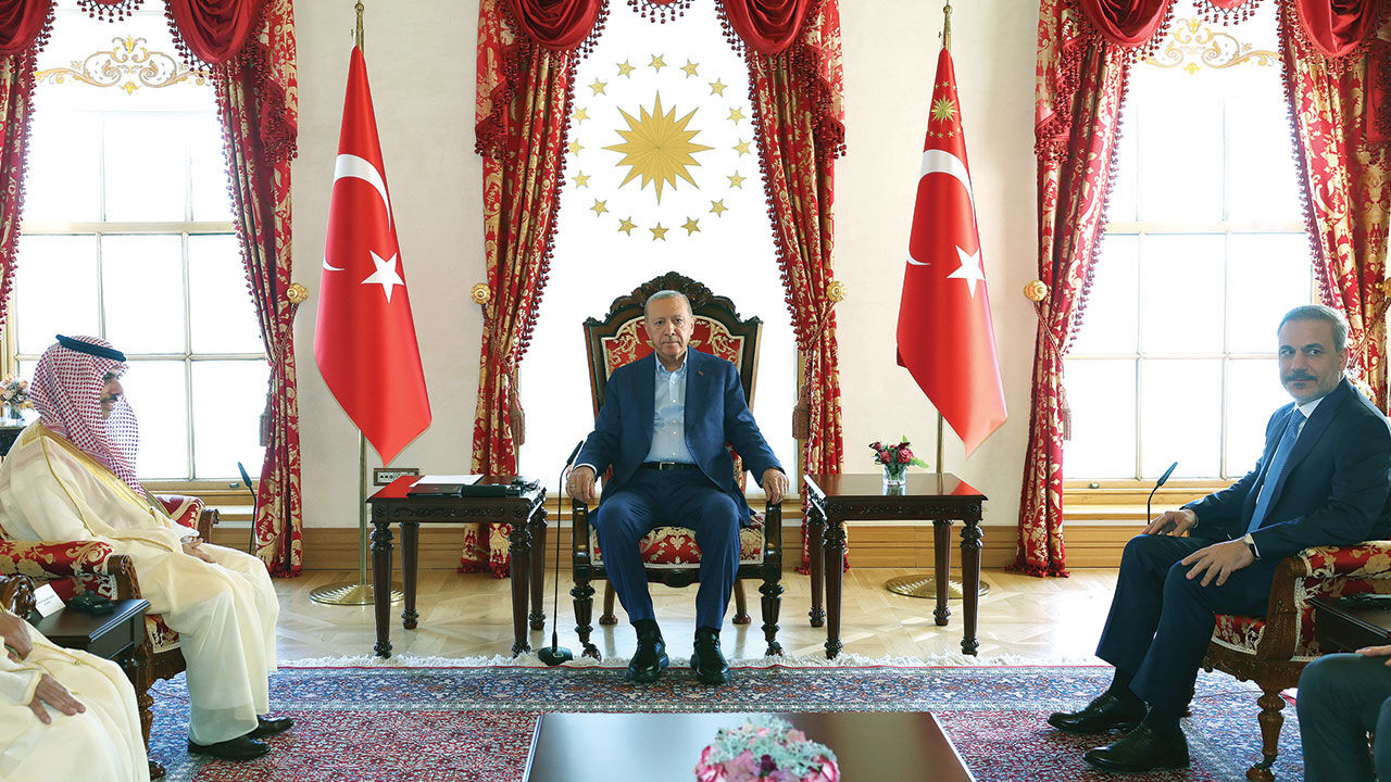 Cumhurbaşkanı Erdoğan ve Bakan Hakan Fidan Suudi Bakan Faisal bin Farhan Al-Saud'u kabul etti - 1. Resim