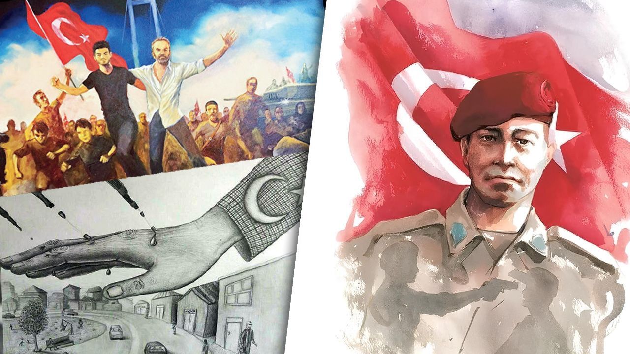 15 Temmuz’un resmidir! Ressamlar, menfur darbe teşebbüsünü tarihe not düştü