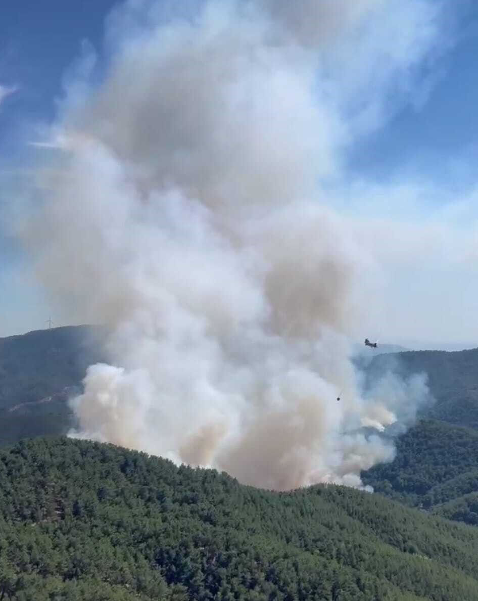 İzmir’in Bergama orman yangınında söndürme çalışmaları devam ediyor İzmir’in Bergama orman yangınına söndürme müdahaleleri devam ediyor - 1. Resim
