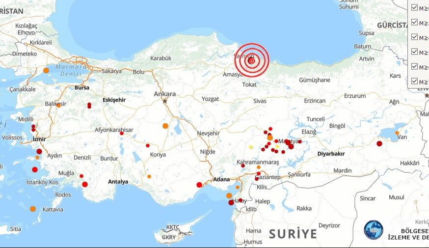 Samsun'da 3,4 büyüklüğünde deprem! AFAD verileri açıkladı Samsun'da 3,4 büyüklüğünde deprem! AFAD verileri açıkladı - 1. Resim