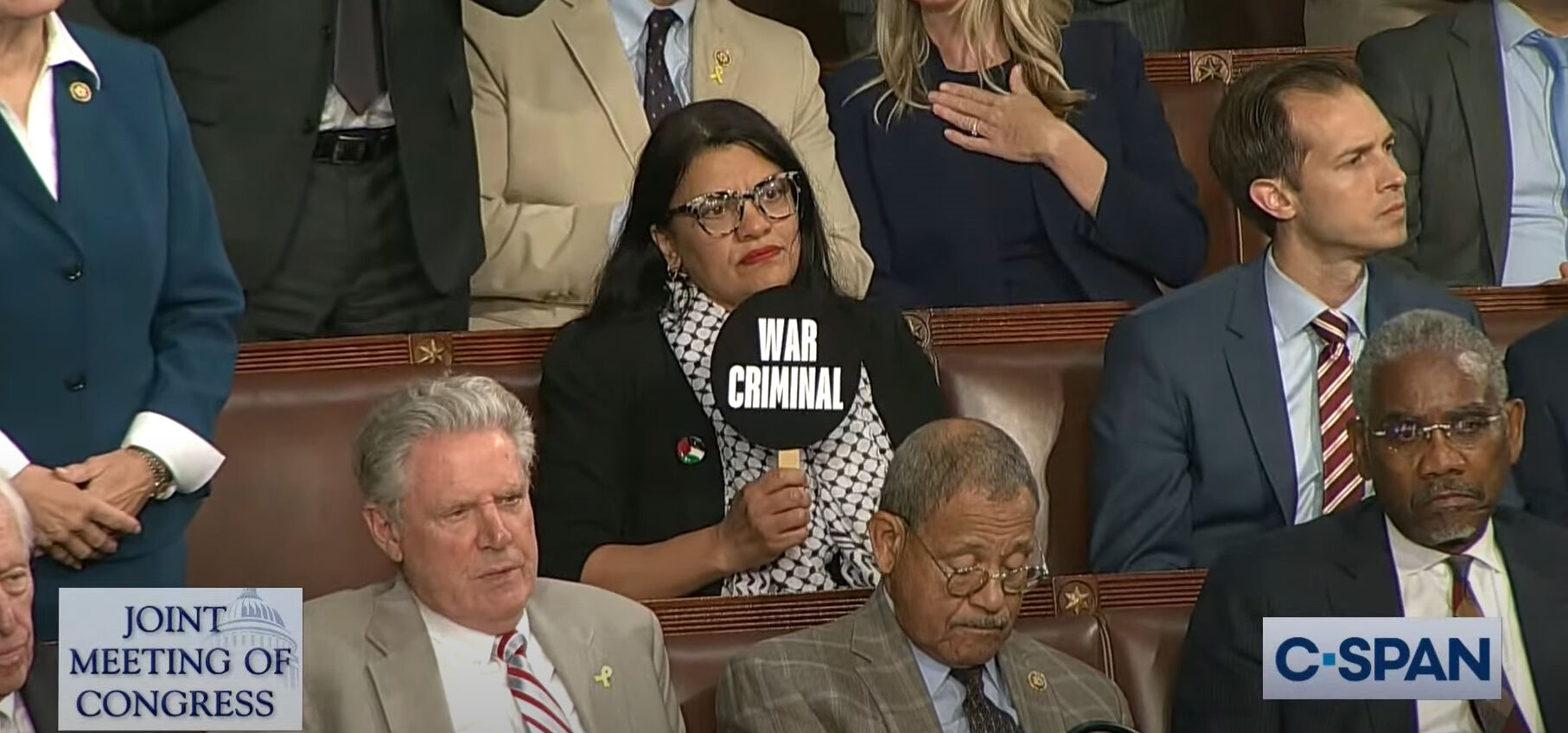 ABD Kongresi'nde Netanyahu'ya Rashida Tlaib'den tek kişilik protesto - 1. Resim