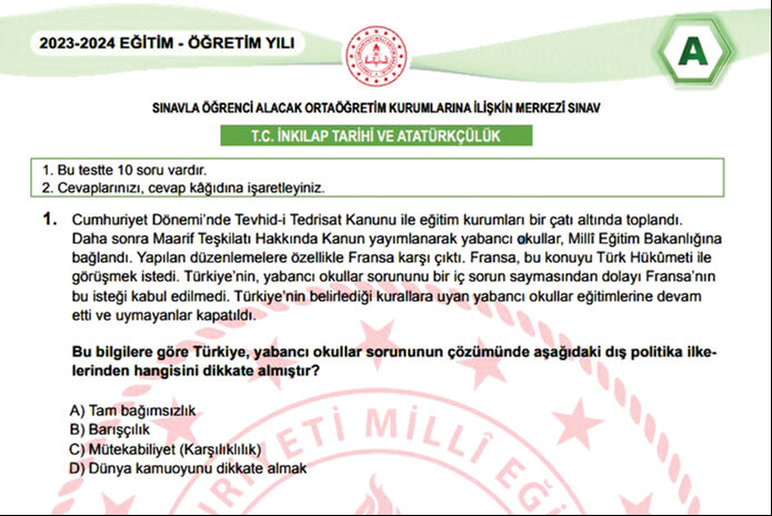 Fransa’ya mesaj LGS sorusunda! Ayşe sana soruyorum Mösyö sen anla Fransa’ya mesaj LGS sorusunda! Ayşe sana soruyorum Mösyö sen anla - 1. Resim
