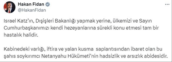İsrail Dışişleri Bakanı Yisrael Katz'dan Cumhurbaşkanı Erdoğan hakkında tepki çeken paylaşım! Türkiye'den tepkiler peş peşe geldi - 3. Resim