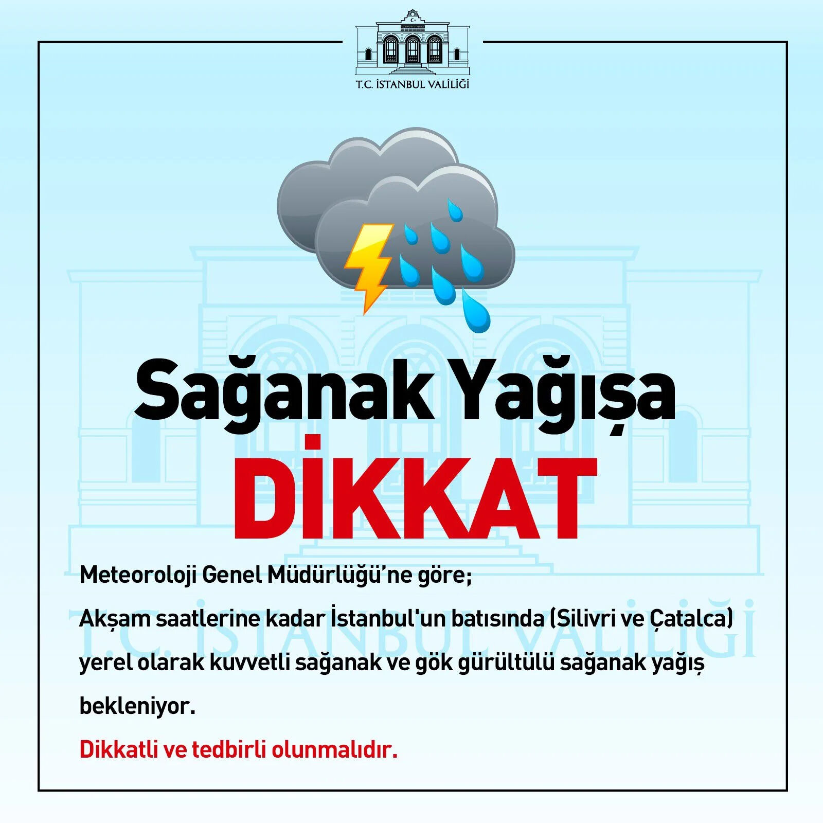 İstanbul için sarı kodlu alarm! Valilik ve Meteoroloji uyardı İstanbul için sarı kodlu alarm! Valilik ve Meteoroloji uyardı - 1. Resim