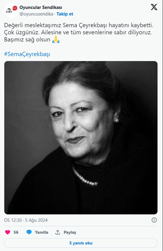 Oyuncu Sema Çeyrekbaşıoğlu hayatını kaybetti - 3. Resim