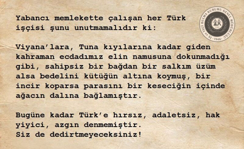 Almanya'ya giden ilk gurbetçilere Türkiye'den altın nasihatler: Sarhoş olma, uçkuruna sahip ol... Almanya'ya giden ilk gurbetçilere Türkiye'den altın nasihatler: