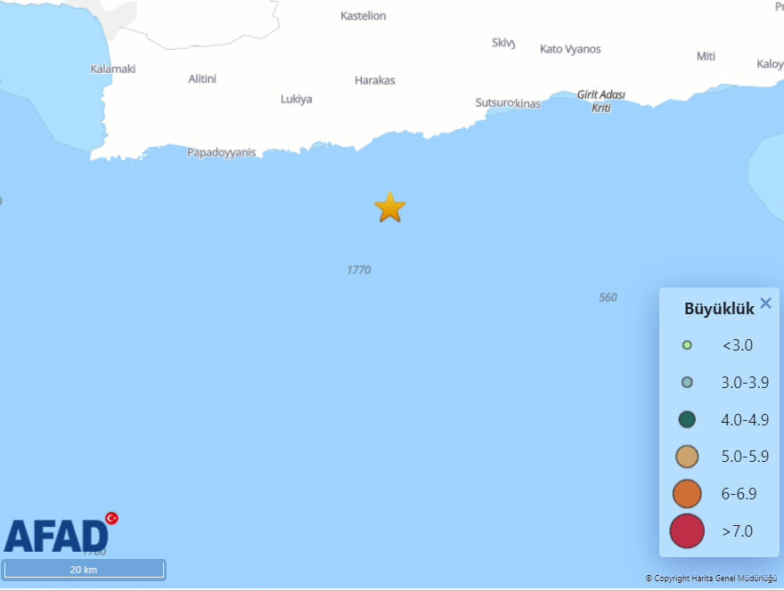 Akdeniz'de korkutan deprem! AFAD ve Kandilli duyurdu Akdeniz'de korkutan deprem! AFAD duyurdu - 2. Resim