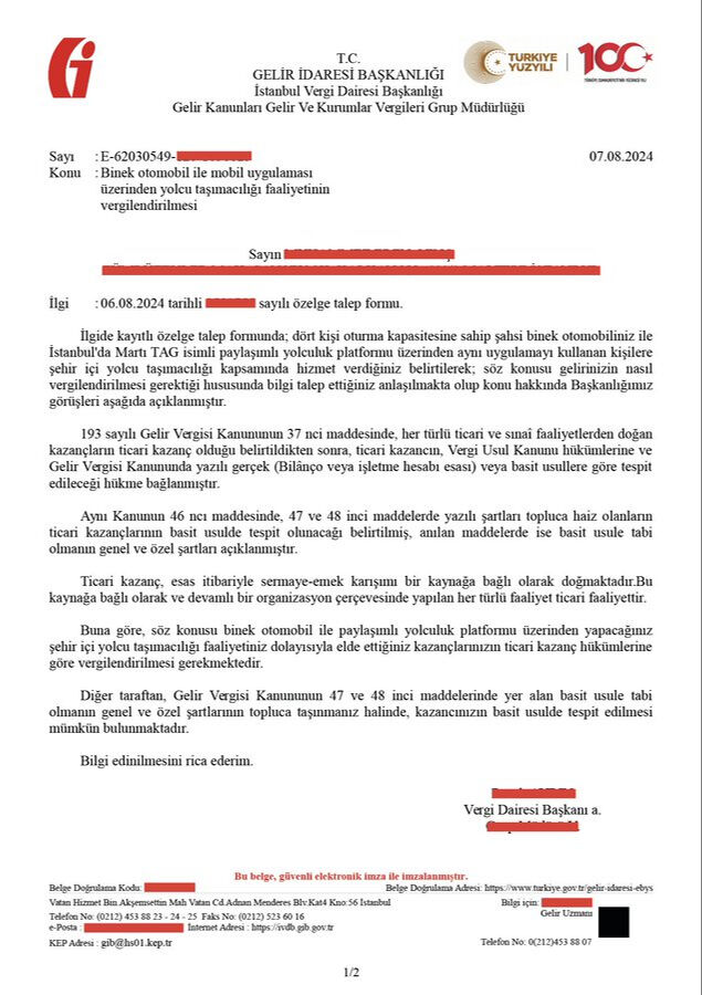 Paylaşımlı yolculuğa vergi geldi! Martı TAG kurucusu, bakanlığa teşekkür etti Paylaşımlı yolculuğa vergi geldi! Martı TAG kurucusu, bakanlığa teşekkür etti - 1. Resim