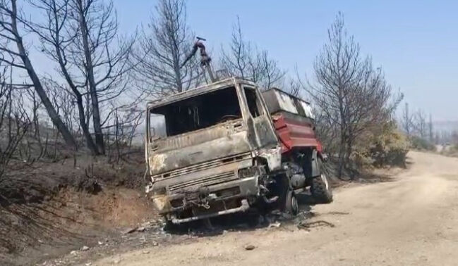 Çanakkale Eceabat'ta yangın! Şehitlik ziyarete kapatıldı - 3. Resim
