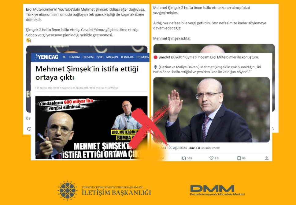 Mehmet Şimşek istifa mı etti? İletişim Başkanlığı'ndan net açıklama - 1. Resim