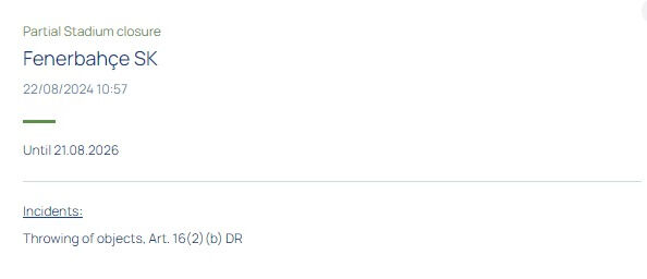 UEFA'dan Fenerbahçe'ye Lille maçında sahaya atılan yabancı maddeler nedeniyle ceza - 1. Resim