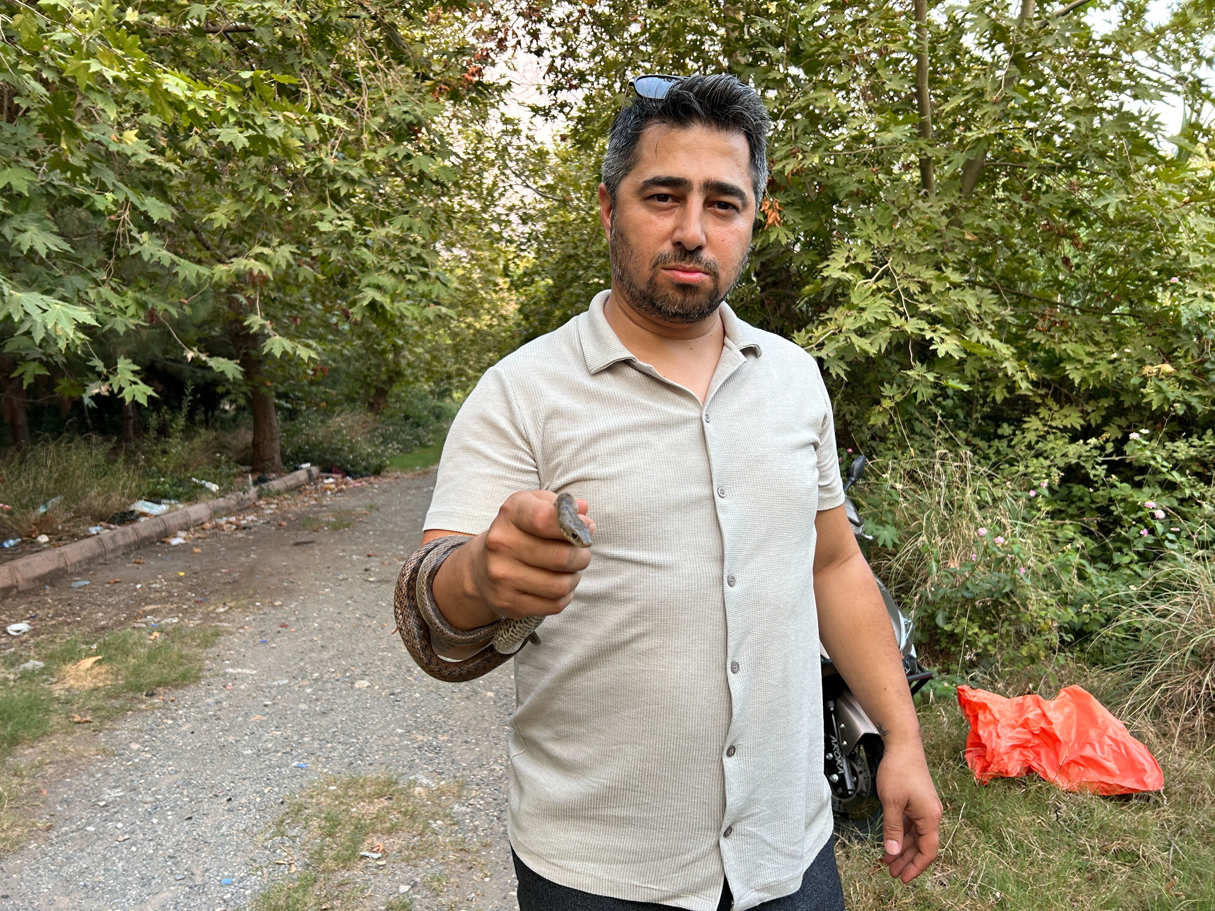 Yer Hatay! Yılanları yakalayan Kemal cesaretiyle şoke etti - 3. Resim