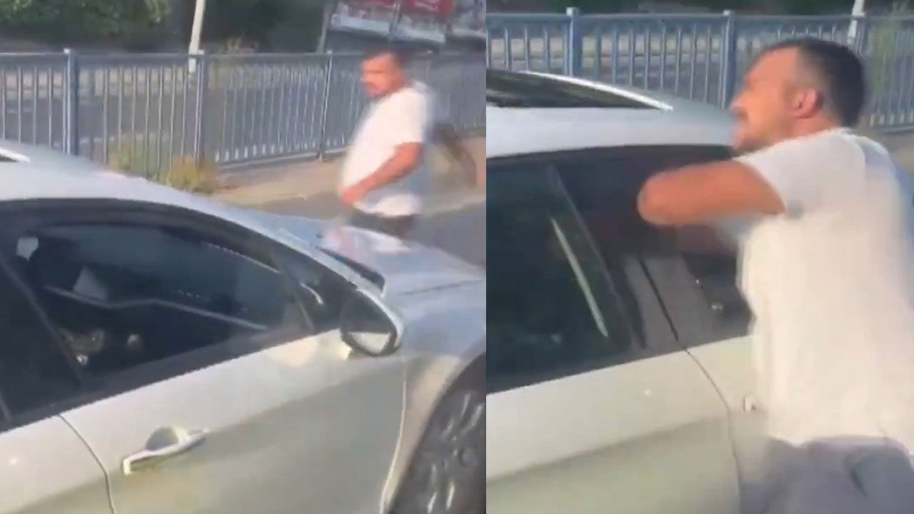 İstanbul Başakşehir'de bir İETT şoförü trafikte tartıştığı sürücüye yumruk salladı - 2. Resim