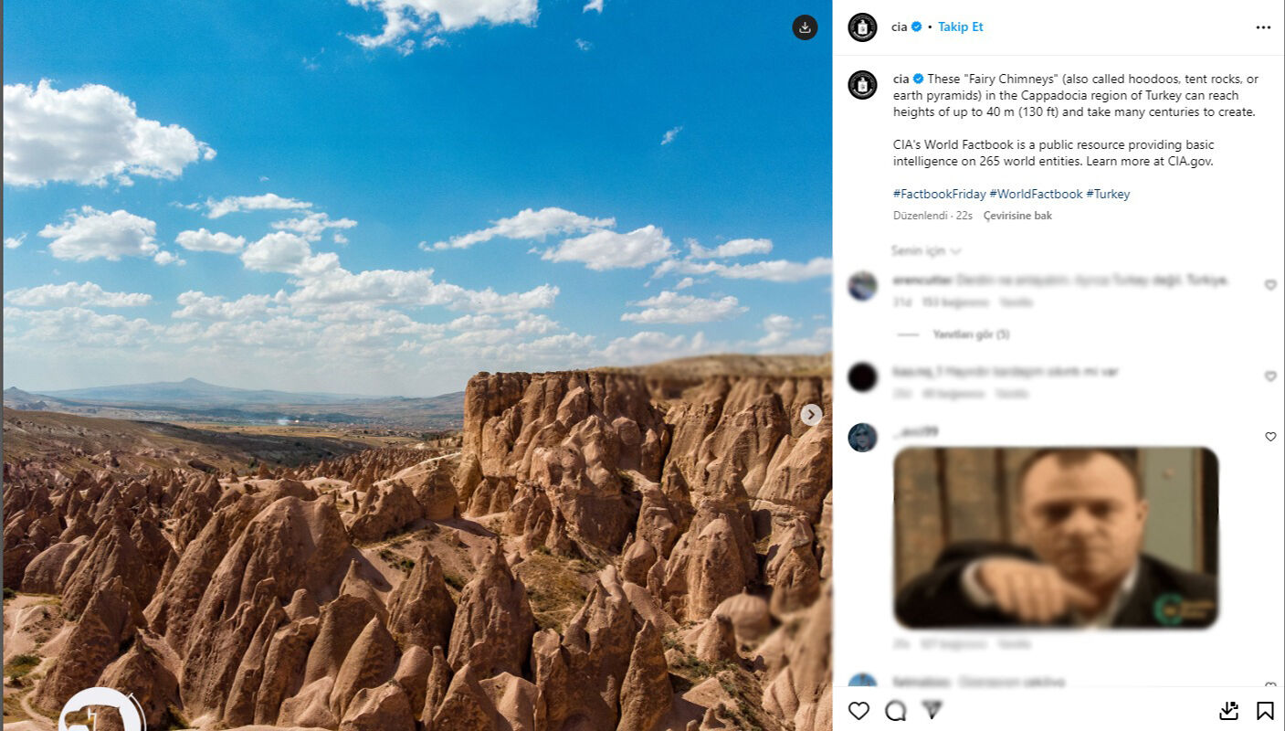 CIA'den Kapadokya paylaşımı! Fotoğrafı gören aynı soruyu soruyor - 1. Resim