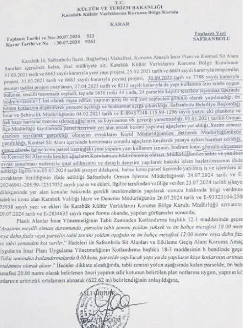 CHP'li başkan Elif K&ouml;se, UNESCO'nun koruduğu alandaki ağa&ccedil;ları katletti! Karab&uuml;k'te kuzene ka&ccedil;ak villa - 7. Resim