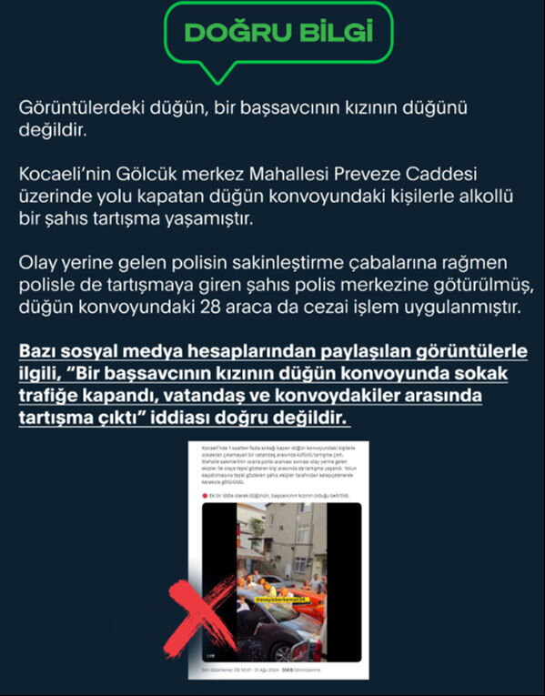 'Kocaeli'de başsavcını kızının düğün konvoyu yolu kapattı' iddiaları hakkında açıklama - 2. Resim