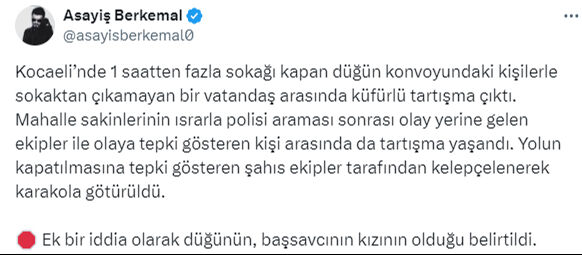 'Kocaeli'de başsavcını kızının düğün konvoyu yolu kapattı' iddiaları hakkında açıklama - 1. Resim