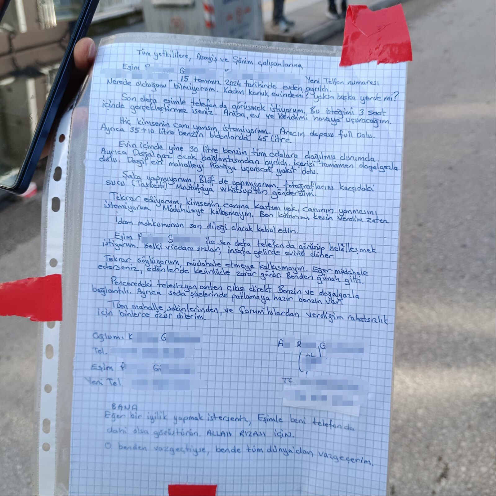 Mahalleyi havaya uçuracak düzenek kurarak not bıraktı: Çorum alarma geçti! Mahalleyi havaya uçuracak düzenek kurarak not bıraktı: İkna çabaları devam ediyor - 2. Resim