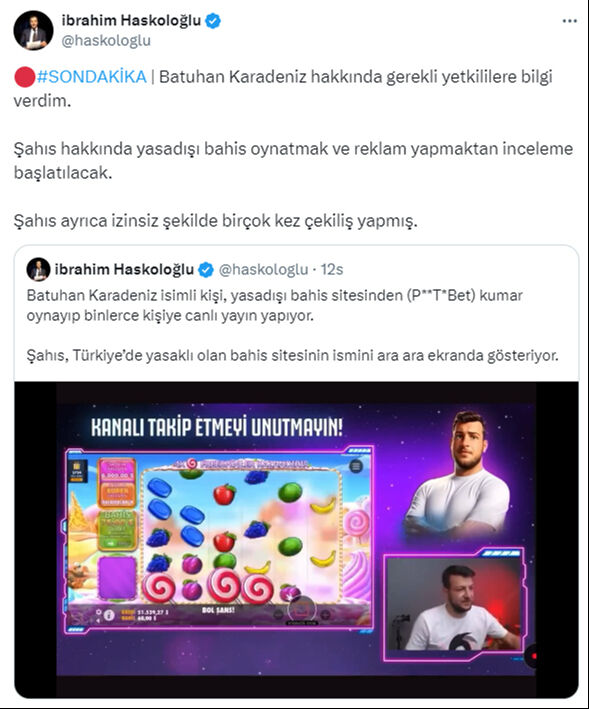 Batuhan Karadeniz canlı yayında yasa dışı bahis sitesinden kumar oynadı! Küfür, hakaret... - 5. Resim