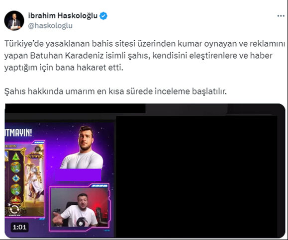 Batuhan Karadeniz canlı yayında yasa dışı bahis sitesinden kumar oynadı! Küfür, hakaret... - 4. Resim