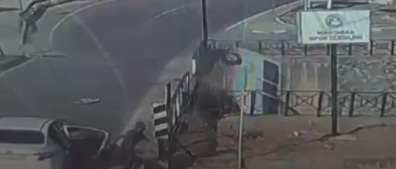 Bursa Kestel'de minibüsün dereye uçtuğu anların görüntüsü ortaya çıktı - 3. Resim