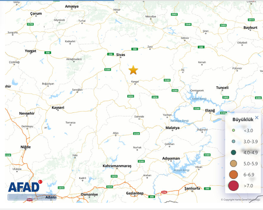 Sivas'ta korkutan deprem! AFAD son dakika duyurdu - 1. Resim