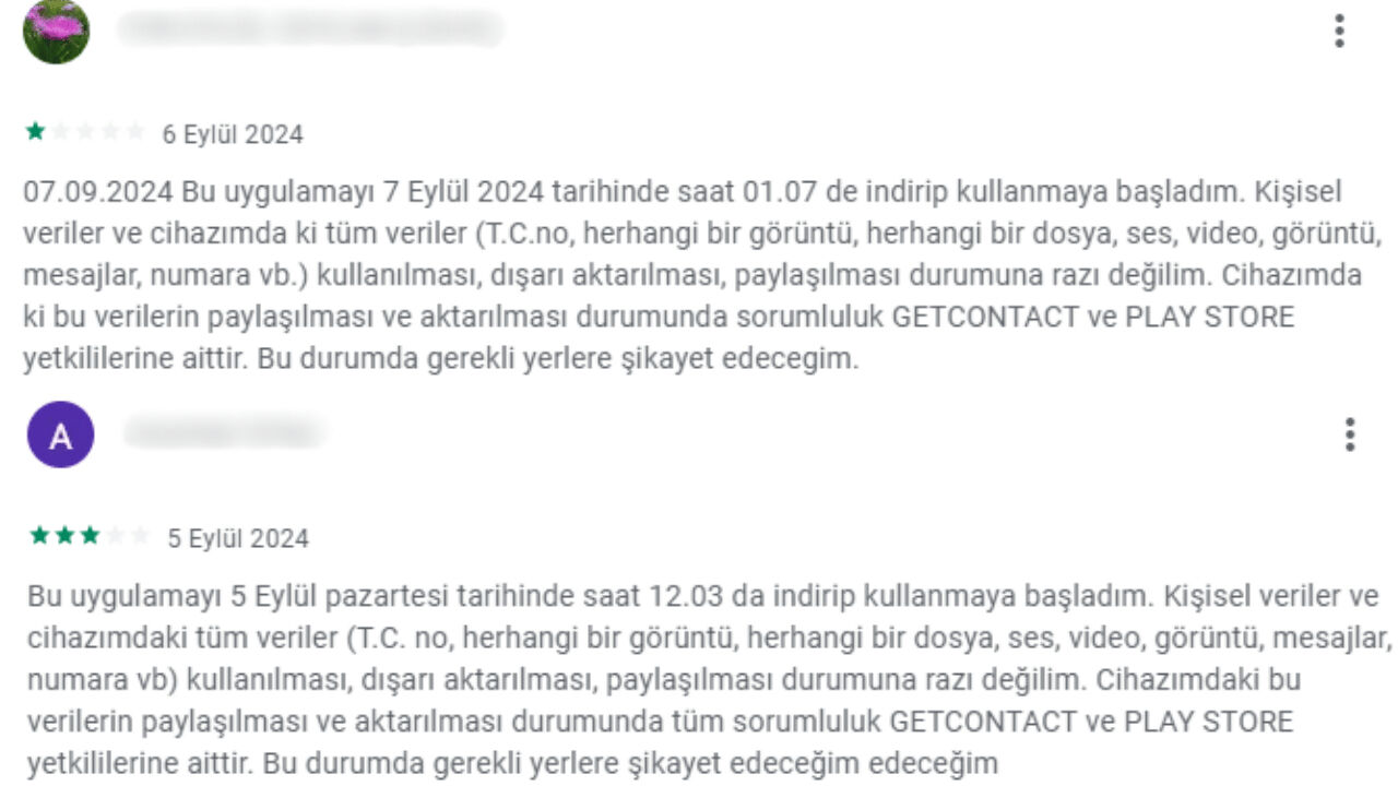 Yüzlerce kişi aynı yorumu yazıyor! Getcontact uygulaması tehlike saçıyor - 3. Resim