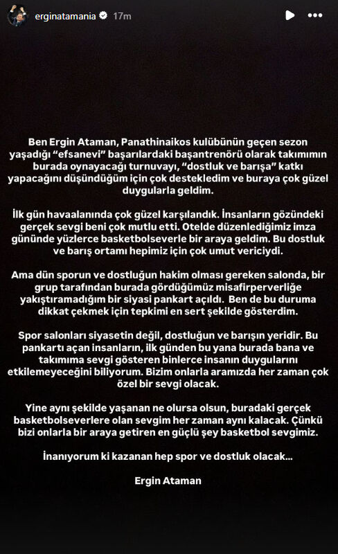 Yunan taraftarın Kıbrıs provokasyonu Ergin Ataman'ı çıldırttı! Kendini maçtan attırdı - 6. Resim
