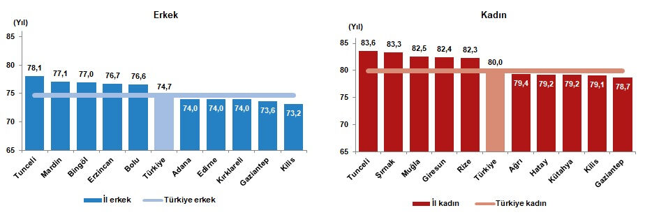 Türkiye'nin hayat süresi ortalamasını TÜİK açıkladı! En uzun ömürlü iller ortaya çıktı Türkiye'nin hayat süresi ortalamasını TÜİK açıkladı! En uzun ömürlü iller ortaya çıktı - 4. Resim
