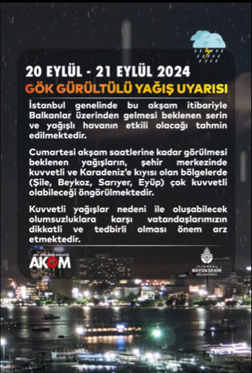 Meteoroloji ve AKOM'dan İstanbul'a sağanak yağış uyarısı! 4 ilçe sıralandı, kuvvetli geliyor Meteoroloji ve AKOM'dan İstanbul'a sağanak yağış uyarısı! 4 ilçe sıralandı, kuvvetli geliyor - 4. Resim