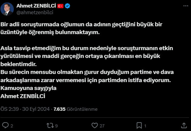 AK Parti Milletvekili Ahmet Zenbilci partisinden istifa etti AK Parti vekili Ahmet Zenbilci partisinden istifa etti - 1. Resim