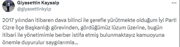 İyi Parti'de bir toplu istifa daha! Şırnak'ta şoke eden gelişme İyi Parti'de bir toplu istifa daha! Şırnak'ta şoke eden gelişme - 1. Resim