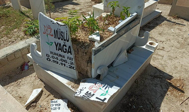 Müslüme'yi mezarında da rahat bırakmadılar! Yürek parçalayan görüntü - 3. Resim