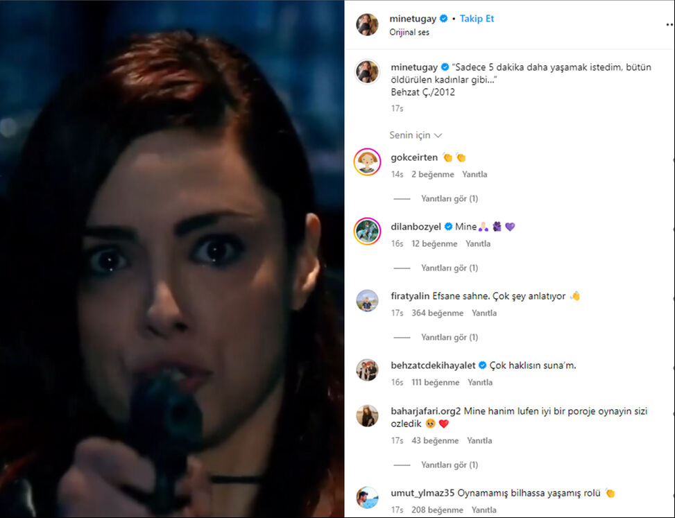 Ayşenur ve İkbal vahşice katledilmişti! Mine Tugay o dizideki sahnesiyle tepki gösterdi Ayşenur ve İkbal vahşice katledilmişti! Mine Tugay o dizideki sahnesiyle tepki gösterdi - 3. Resim