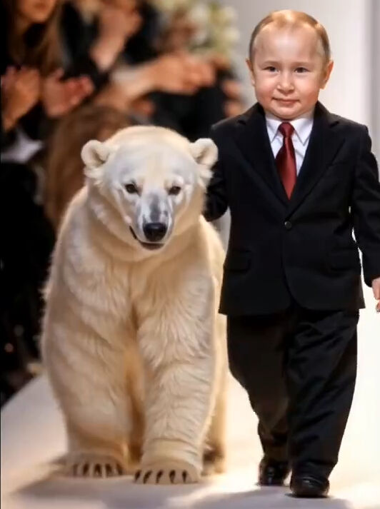 Ülkelerin liderlerinin bebeklik halleriyle defile! Meloni, Trump, Putin ve Kamala podyumda yürüdü - 2. Resim