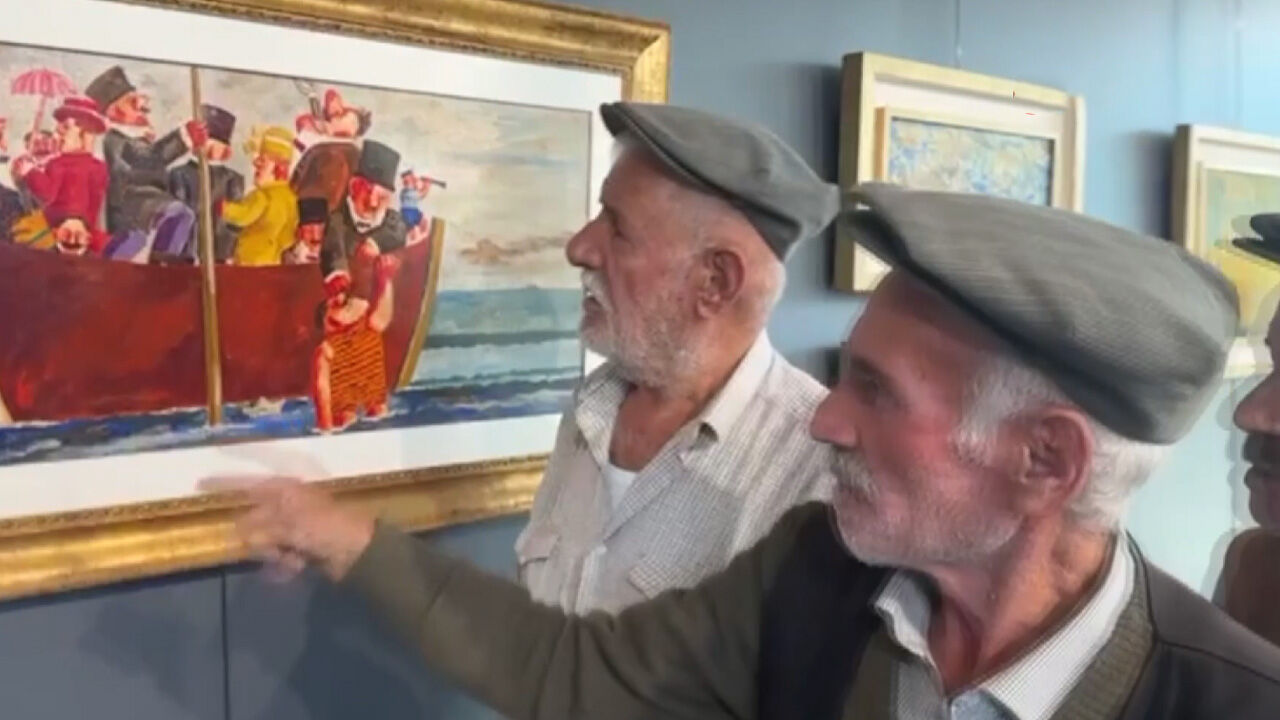 Adıyamanlı dayılar İtalyan ressamların sergisine yorumlarıyla damga vurdu - 1. Resim