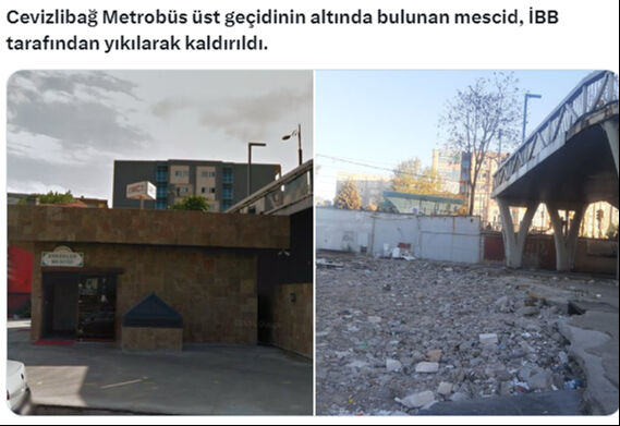 İstanbul Büyükşehir Belediyesi mescitleri tek tek kaldırıyor! Yenikapı, Cevizlibağ ve Mecidiyeköy derken şimdi de Uzunçayır... - 4. Resim